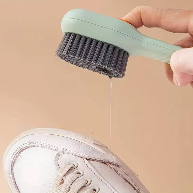 Shoe Brush Automatic Liquid Discharge Cleaner Soft Bristles Household Laundry Sneaker Shoe Washing Cleaning Brush for Cleaning