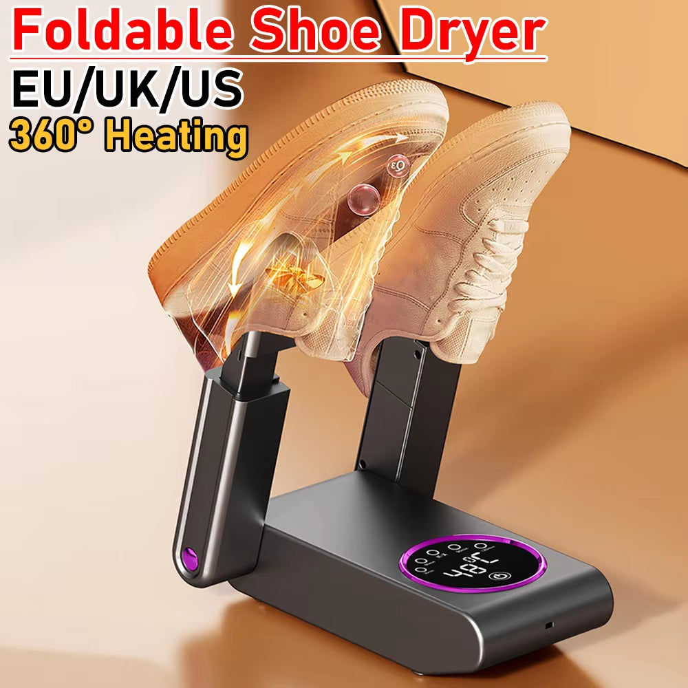 Foldable Shoe Dryer Smart Drying Dehumidifier Timing Folding Shoe Dryer Heater Electric Shoe Drying Machine for Boots Sneakers