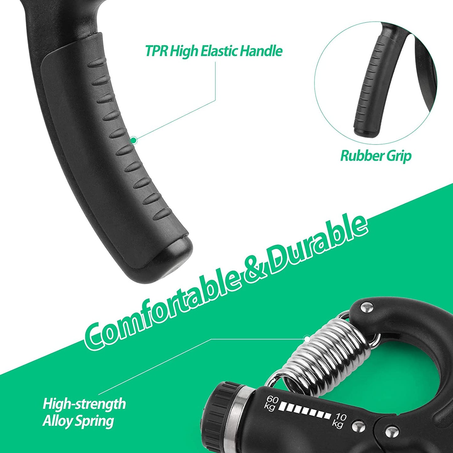 Get your Grip Corrected with Grip Strength Trainer, Hand Grip Strengthener, Adjustable Resistance 22-132Lbs (10-60Kg), Forearm Strengthener, Perfect for Musicians Athletes