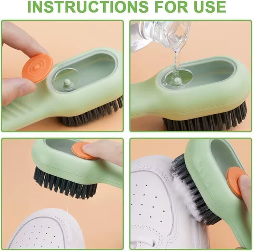 Shoe Brush Automatic Liquid Discharge Cleaner Soft Bristles Household Laundry Sneaker Shoe Washing Cleaning Brush for Cleaning